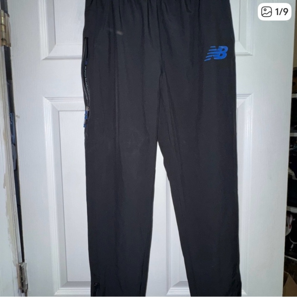 New Balance Men's Black Joggers with Blue Logo